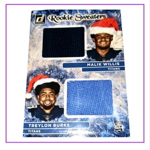 🔥TITANS-DOUBLE SWEATER CARD OF WILLIS/BURKS 2022 PANINI DONRUS